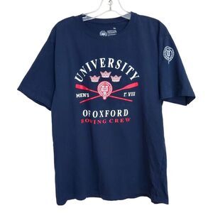 University Of Oxford Mens T-Shirt Size XL Rowing Crew Graphic Navy Blue LN cond!